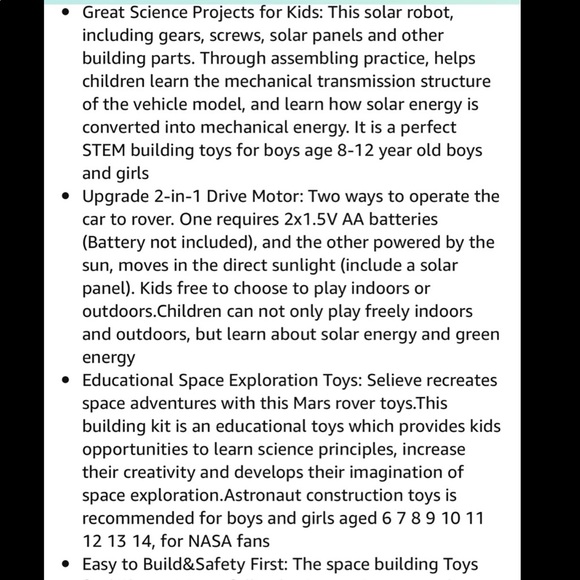 STEM Space Toys Projects for Kids Ages 8-12+, DIY Solar Power Mars Rover Car, - Picture 11 of 12